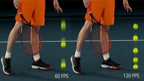 Higher frame rate tennis slow motion