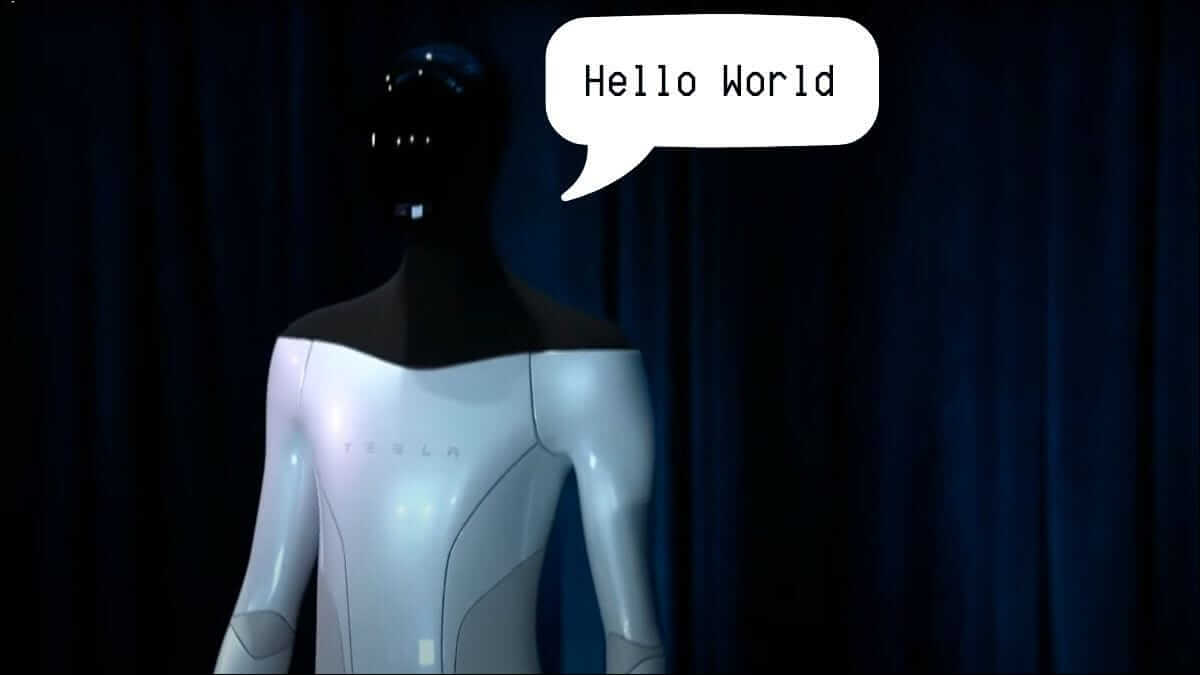 Tesla Bot saying hello